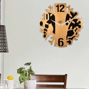 Wooden Silent Non-Ticking Wall Clock for Home Stylish Latest Designer Wall Clock for Home Living Room Bedroom Office Hall